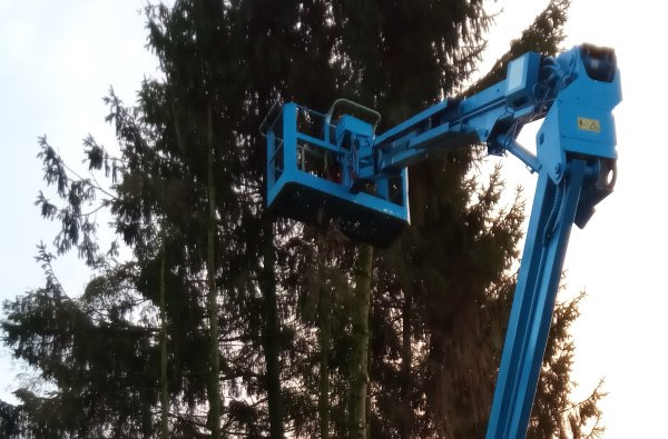 Groentechniek Klomp snoeit bomen in Hilversum